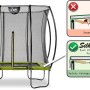 Grünes EXIT Silhouette Gartentrampolin 153x214cm mit Sicherheitsnetz und Fußschutzsystem.