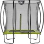 Rechteckiges, grünes EXIT Silhouette Trampolin 153x214cm mit Sicherheitsnetz.