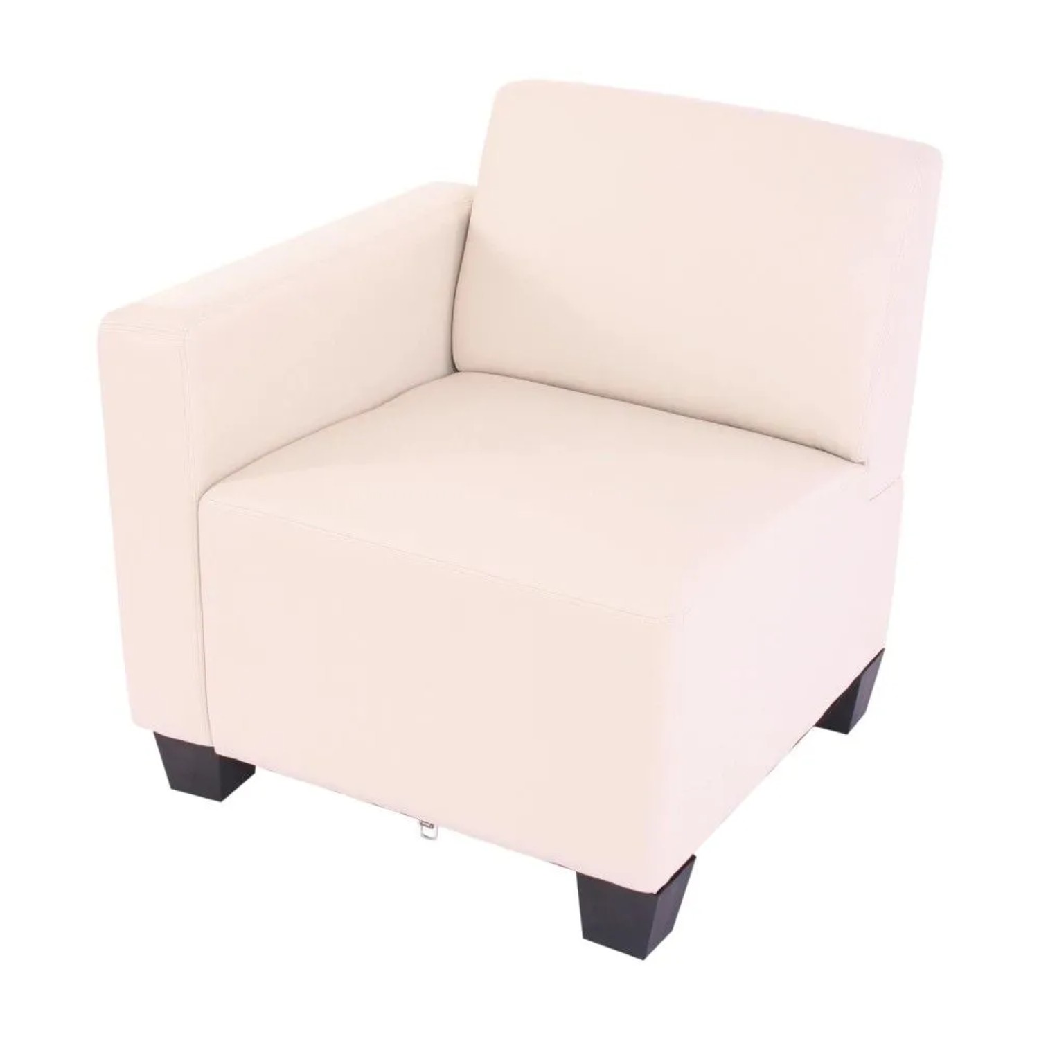 MCW Modular Seitenteil Links Sessel mit Armlehne Moncalieri Kunstleder Creme