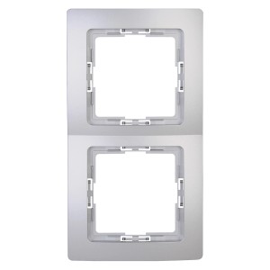 Kopp Abdeckrahmen 2-fach Paris Silber für Schalter und Steckdosen.