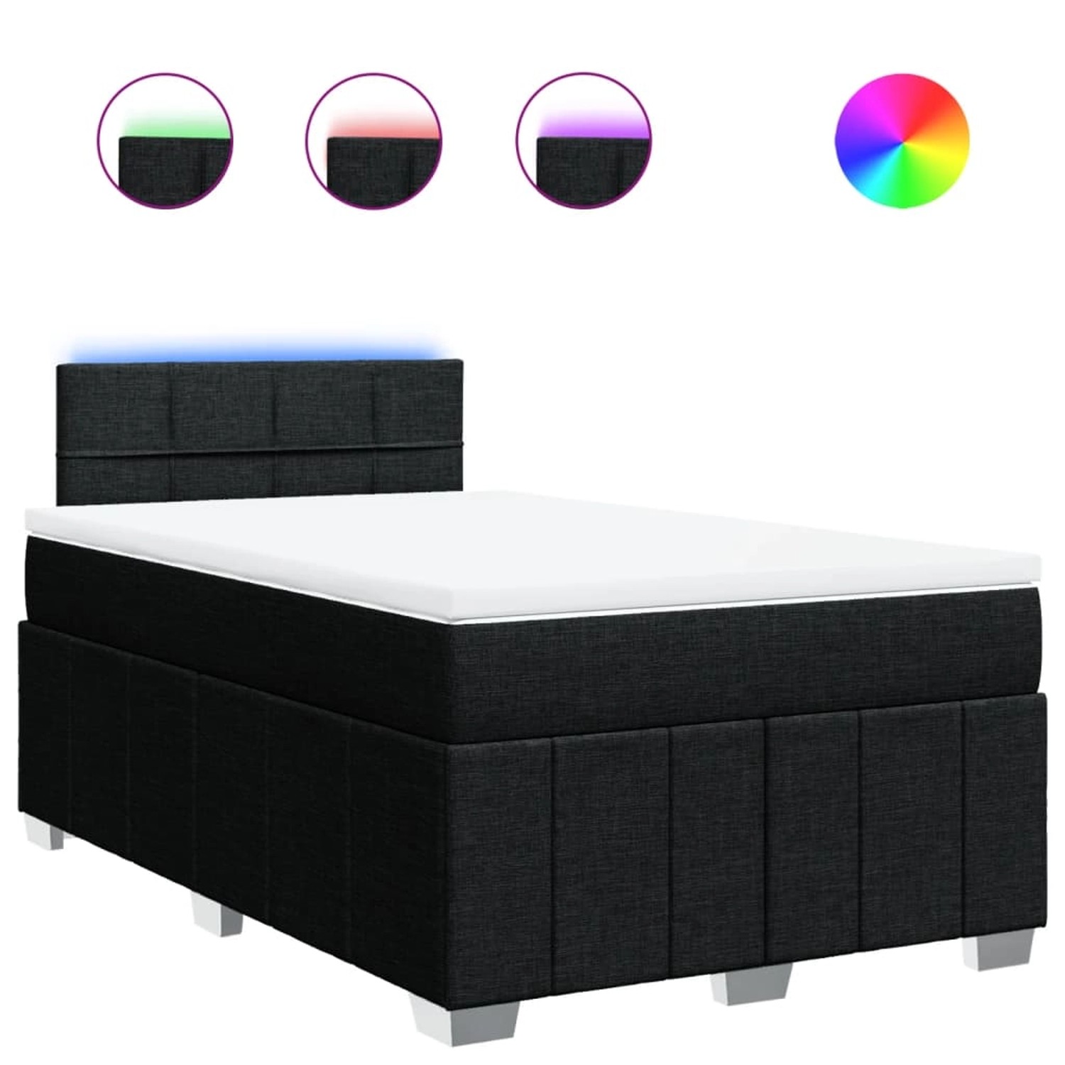 vidaXL Boxspringbett mit Matratze Schwarz 120x190 cm Stoff 3289309 günstig online kaufen