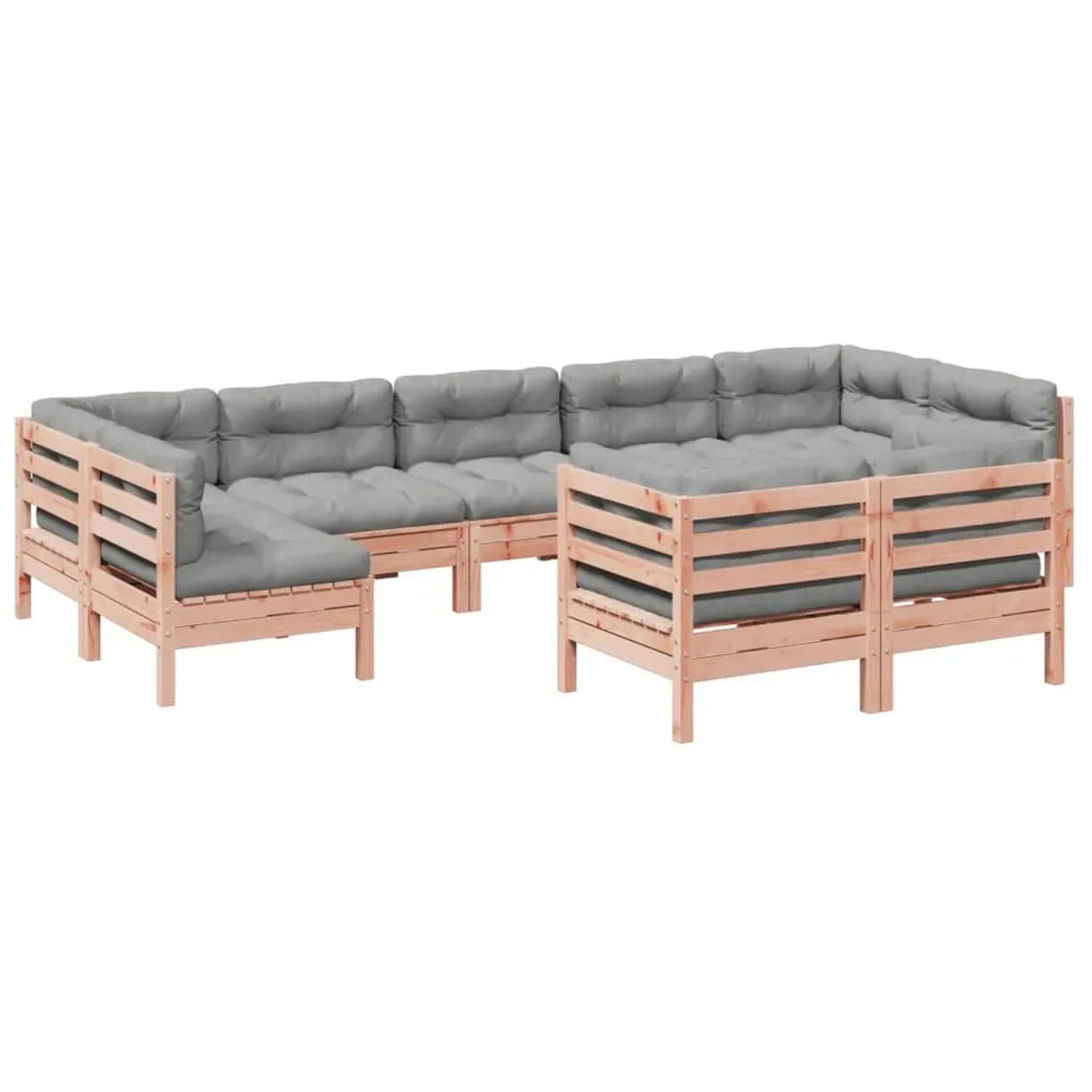 vidaXL 9-Tlg Garten-Sofagarnitur mit Kissen Massivholz Douglasie 3299634