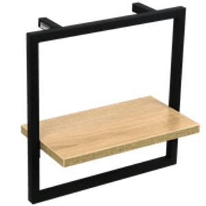 holz4home Wandregal Sonoma Small mit schwarzem Rahmen, geeignet als Sideboard.