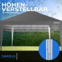 Grauer 24MOVE Pavillon 3x3m mit UV-Schutz und Tragetasche, höhenverstellbar.