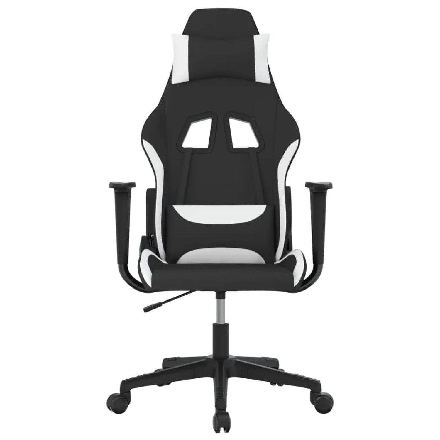 vidaXL Gaming-Stuhl mit Massagefunktion Schwarz und Weiß Stoff 345498_3