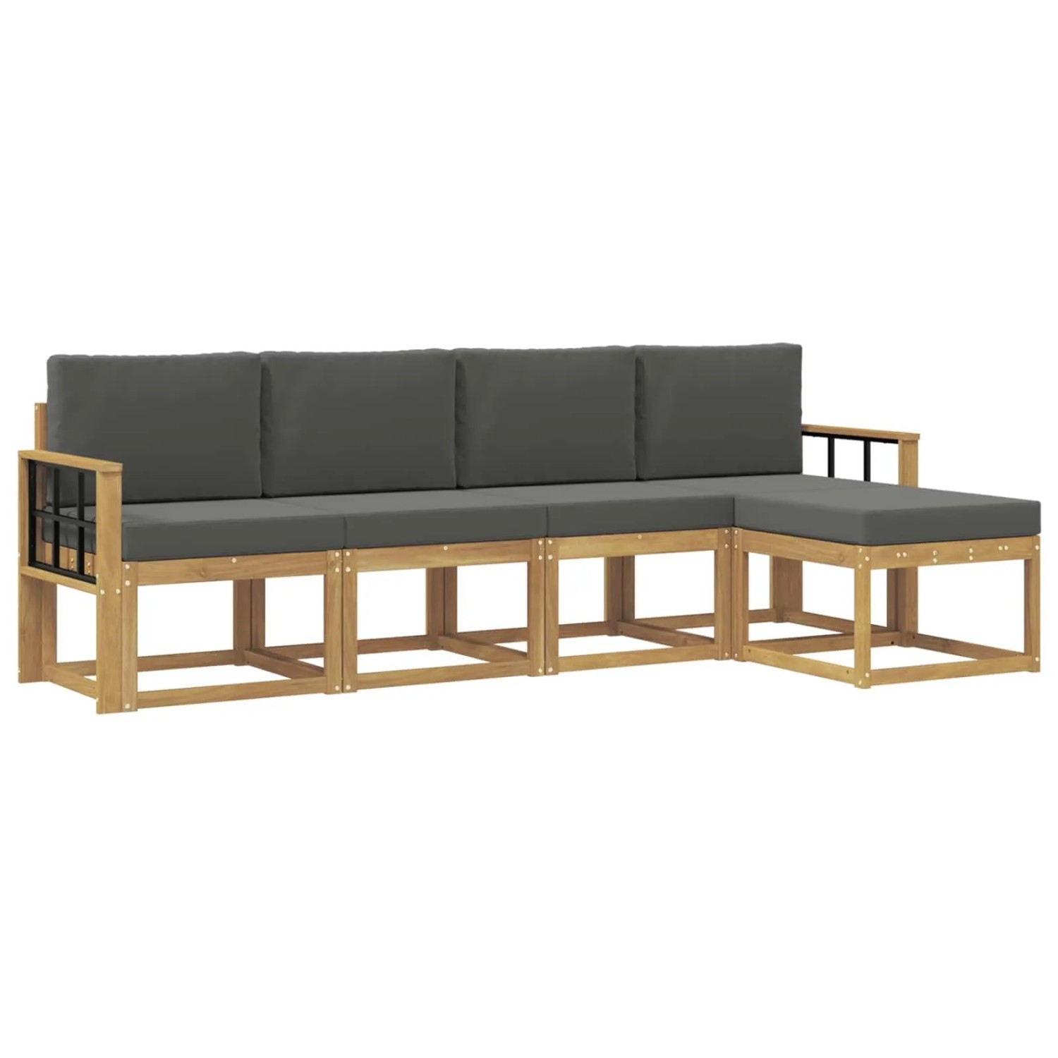 vidaXL Outdoor-Sofagarnitur mit Kissen 5-Tlg Weiß und Anthrazit 3387501