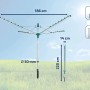 Leifheit Wäschespinne Linomatic V 40m, höhenverstellbarer Wäscheständer für Garten und Balkon.