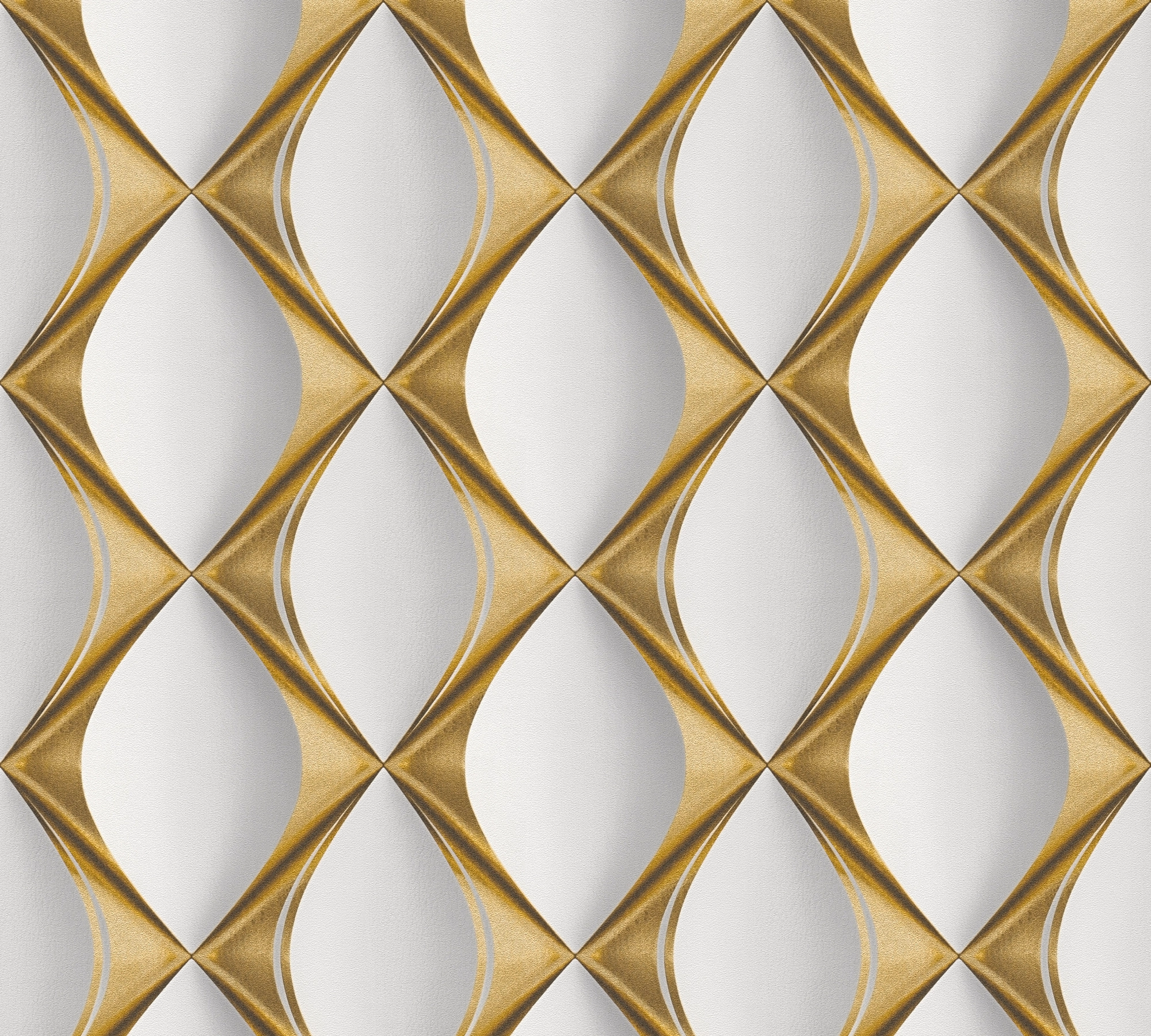 Vliestapete 3D Design Glänzend Leicht Strukturiert Gold Weiß FSC® kaufen  bei OBI