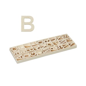 Relaxdays Buchstaben Set Holz Natur 3 cm 130 g