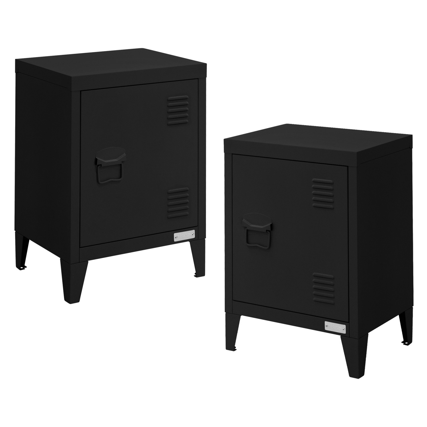 ML-Design 2Er Set Aktenschrank 40x30x57,5 cm Schwarz Stahl Freistehend