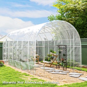 Transparentes Outsunny Gewächshaus mit Folie. Die wasserdichte Kunststoffabdeckung schützt Pflanzen.