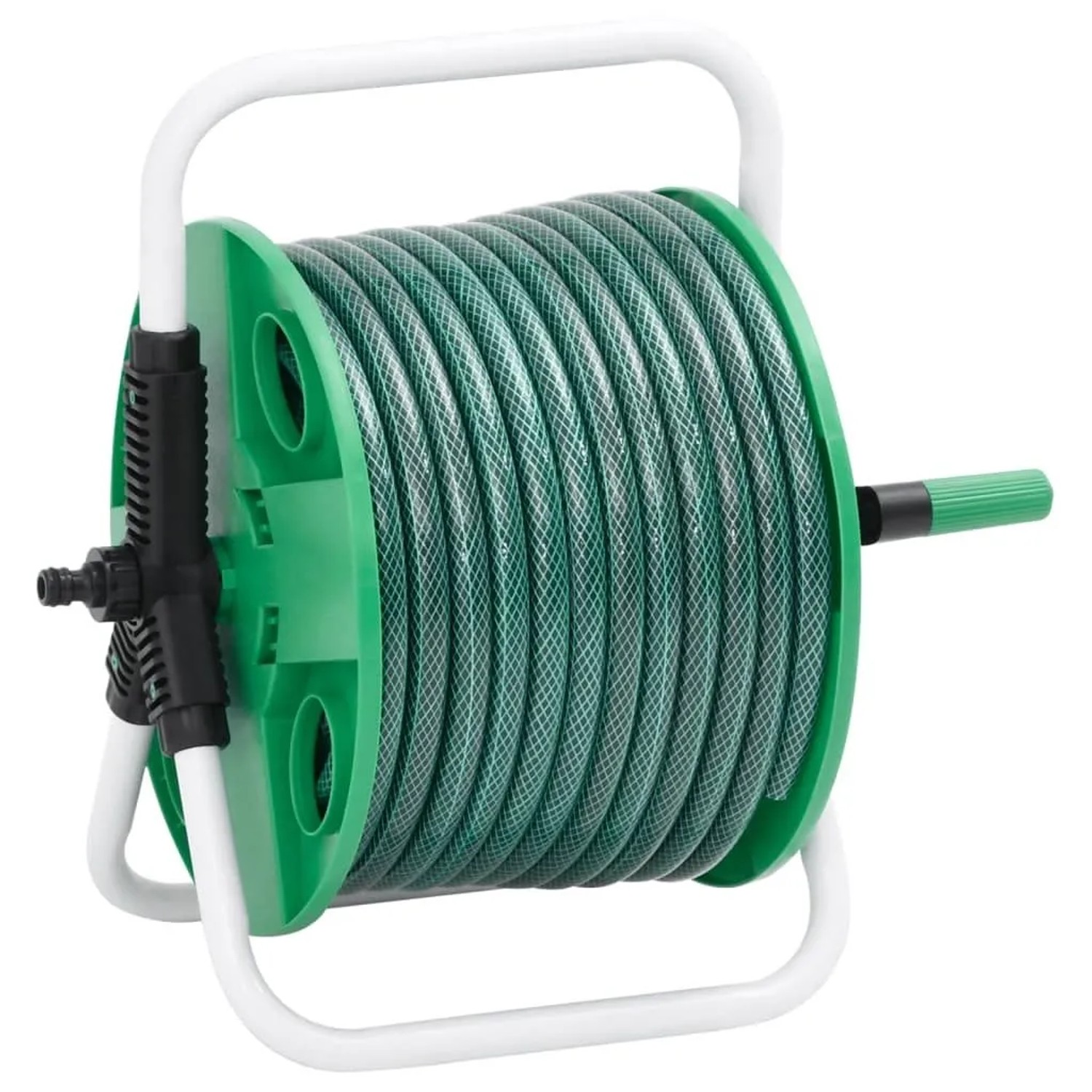 vidaXL Schlauchtrommel Freistehend Grün mit 20 m Schlauch PVC 3281507