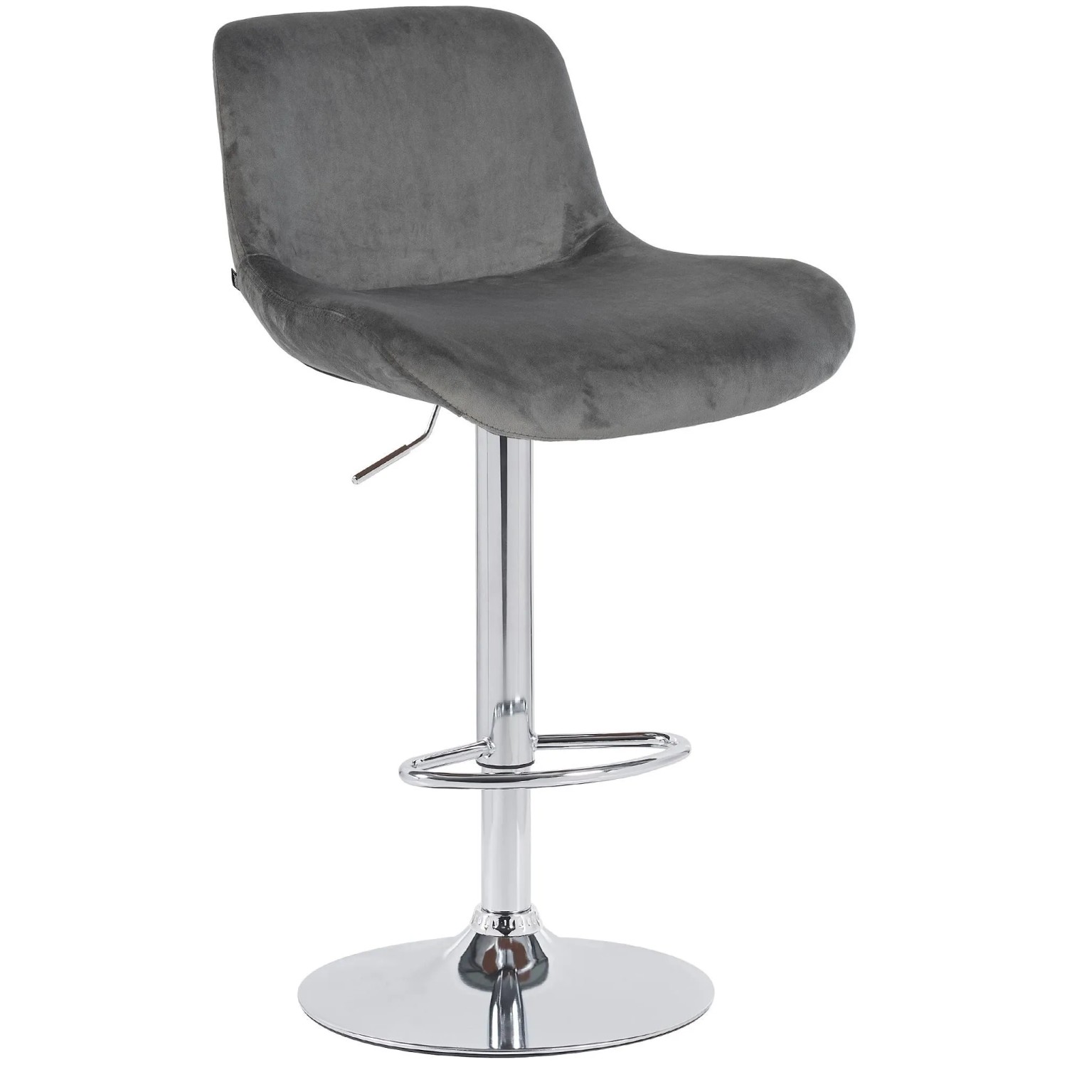 DELUKE Barhocker PONOR Samt Dunkelgrau 50x50x85cm Silber Barstuhl Höhenverstellbar Mit Lehne Drehbar Tresenhocker Tresenstuhl