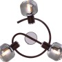 Bronzefarbiger Globo Strahler Pallo mit drei rauchigen Lampengläsern. Ideal als Spot für Wohnräume.
