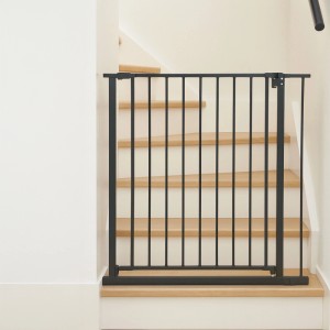 Relaxdays Treppenschutzgitter Eisen Kunststoff Schwarz Klemmbar 82 bis 87 cm 3,3 kg