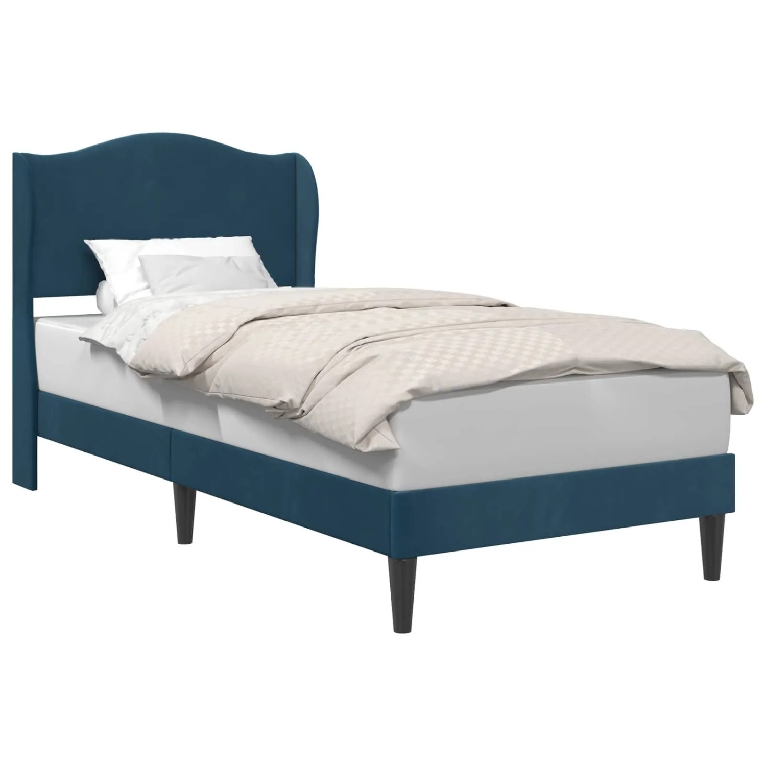 vidaXL Bettrahmen mit Kopfteil Blau 100 x 200 cm Samt 42027904