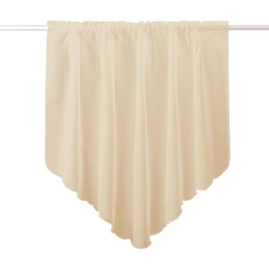 Beige Zipfelgardine 140x100 cm mit Stangendurchzug, Fenstervorhang aus Voile.