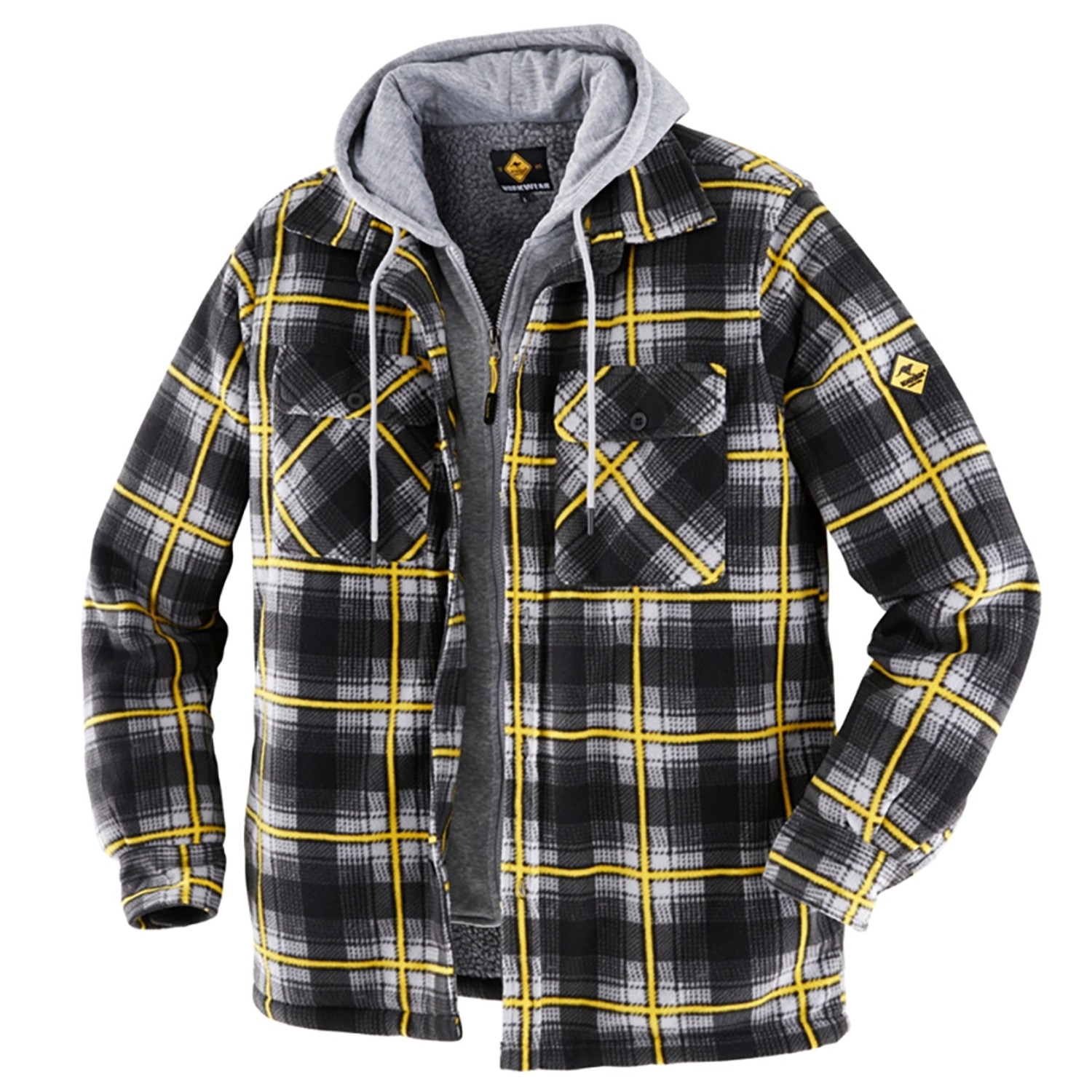 Roadsign Thermohemd mit Kapuze Anthrazit/Gelb Größe L