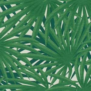 Grüne Livingwalls Tapete mit tropischen Blättern, ideal für Wohn- und Schlafzimmer.