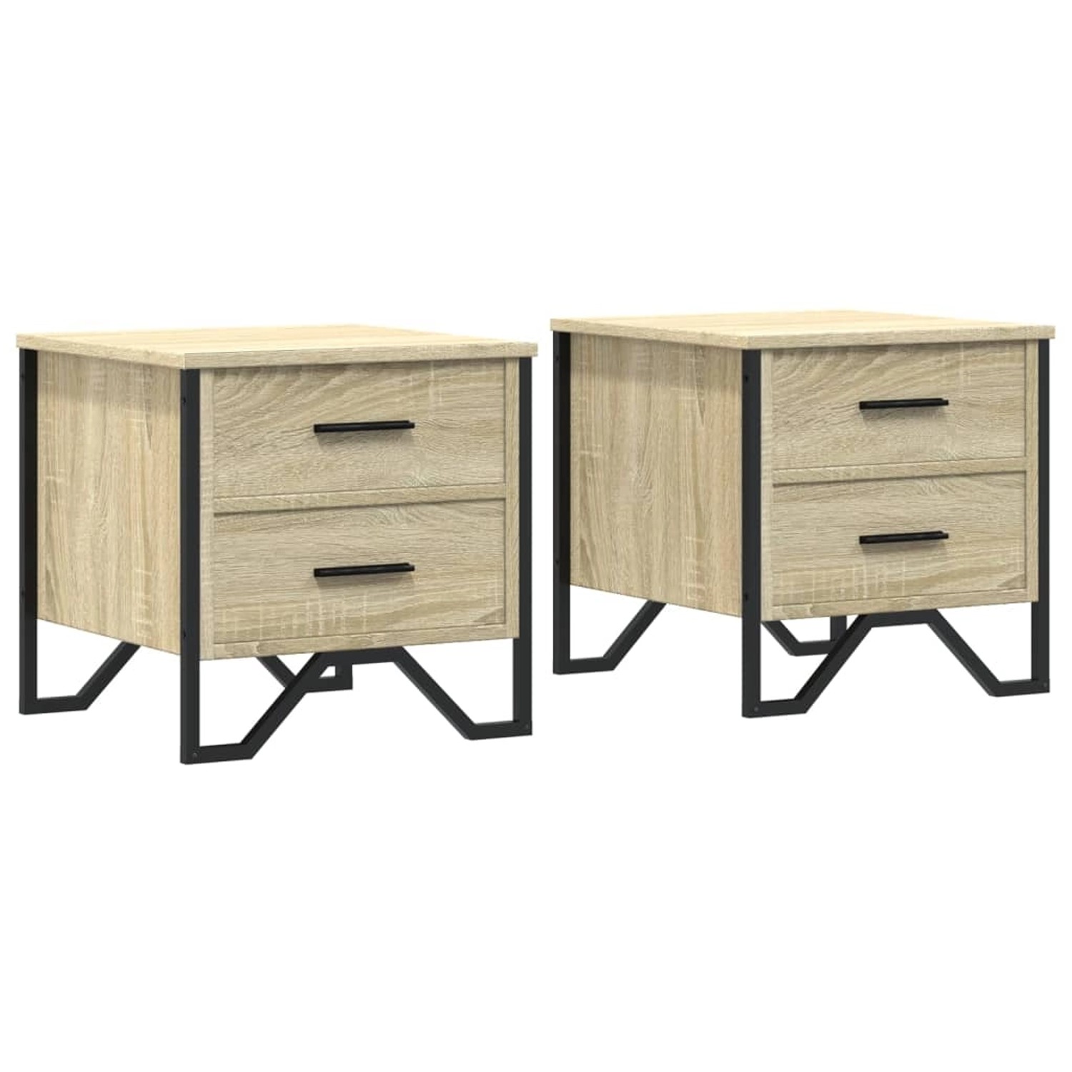 vidaXL Nachttische 2 Stk Sonoma-Eiche 40x41x40 cm Holzwerkstoff günstig online kaufen