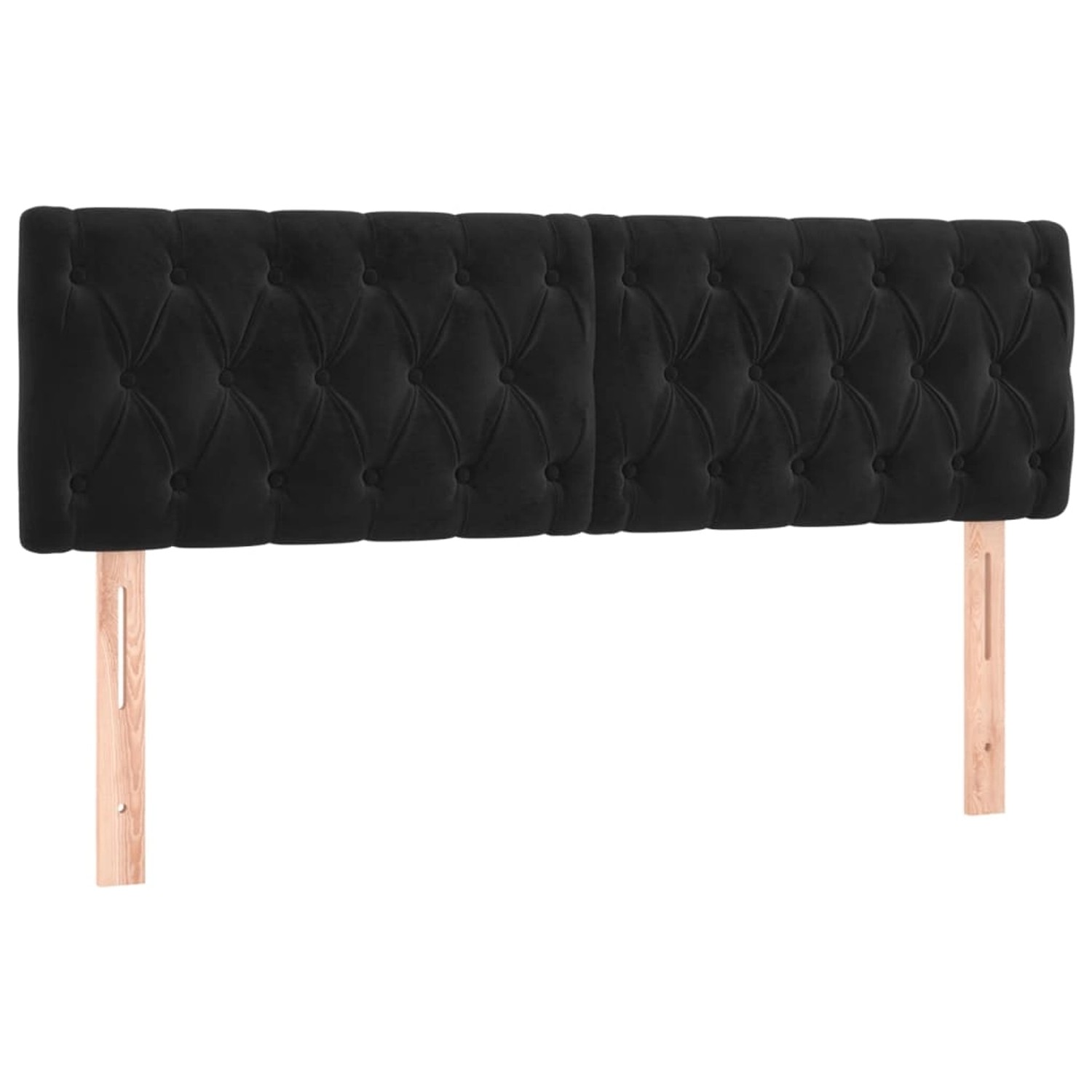 vidaXL LED Kopfteil Schwarz 144x7x78/88 cm Samt 3121998