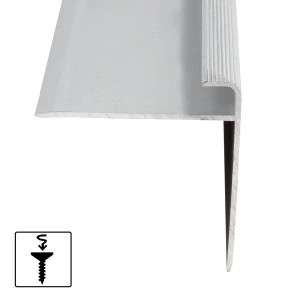 KARAT Stufenkantenprofil Safety, Form F, Silber, 50x53x900mm, Treppenkantenprofil
