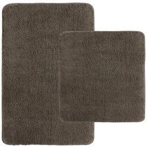 NYVI Badematten Set Lasalle, 2-teilig, Taupe. Flauschige Badteppiche für Bad und WC.