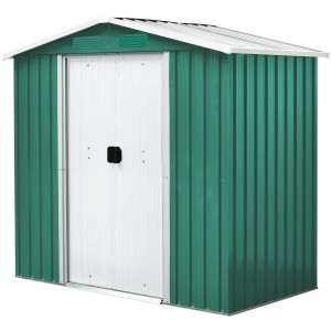 Pergart Gerätehaus Köln II, Tanne-Creme, aus Metall. Gerätehäuser für den Garten.