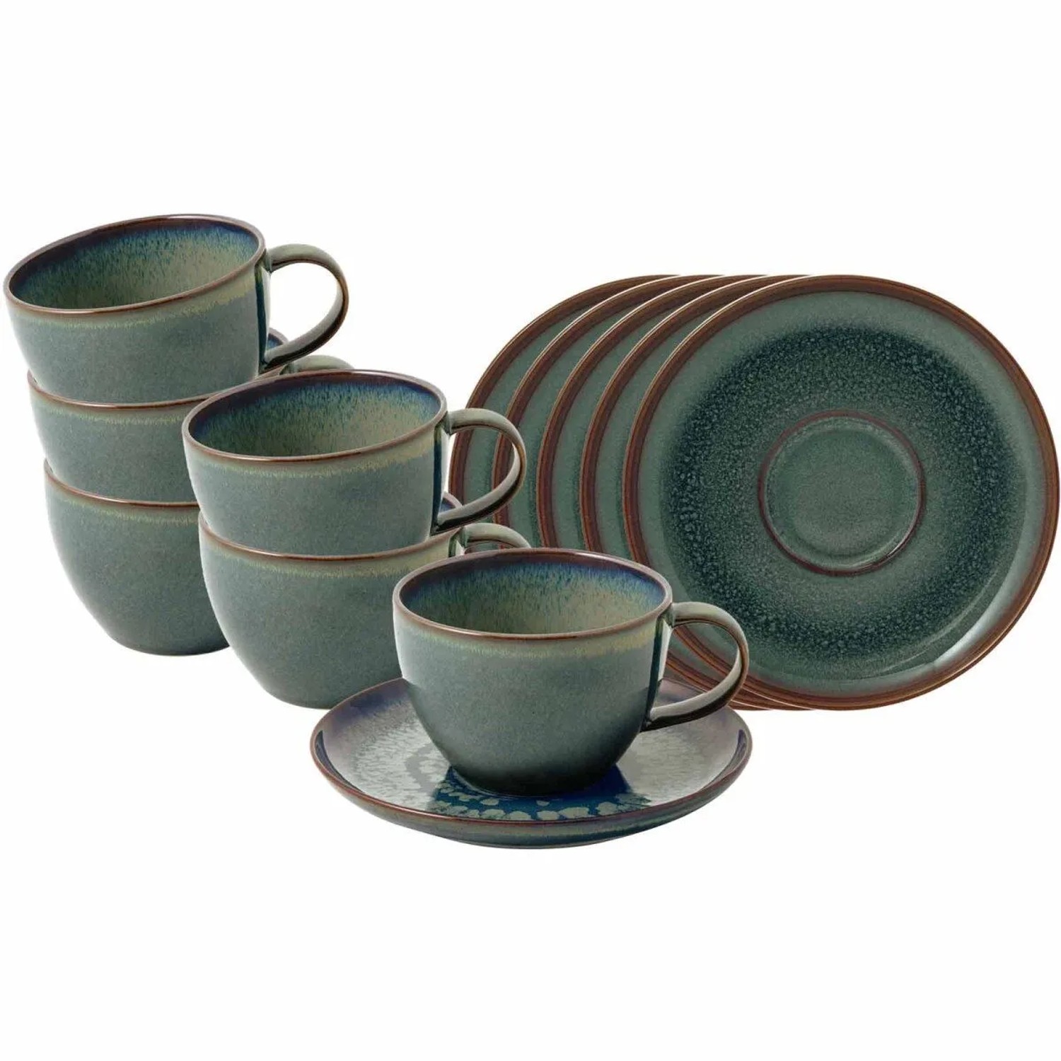 like. by Villeroy & Boch Crafted Kaffeetassen mit Untertassen 6er Set Breeze