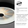 Moderne LED-Deckenleuchte Vertigo, schwarz, Ø 46,5 cm mit Kristall-Effekt.