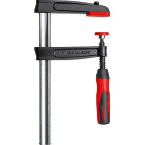 Bessey Temperguss-Schraubzwinge 40/120 mit 2K-Griff, Spannwerkzeug für hohe Spannkraft.