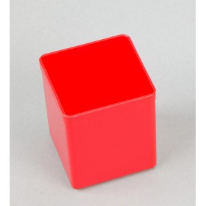 Roter Sortimentskasten EuroPlus Insert, 6,3x5,4x5,4 cm, für Aufbewahrungssysteme.