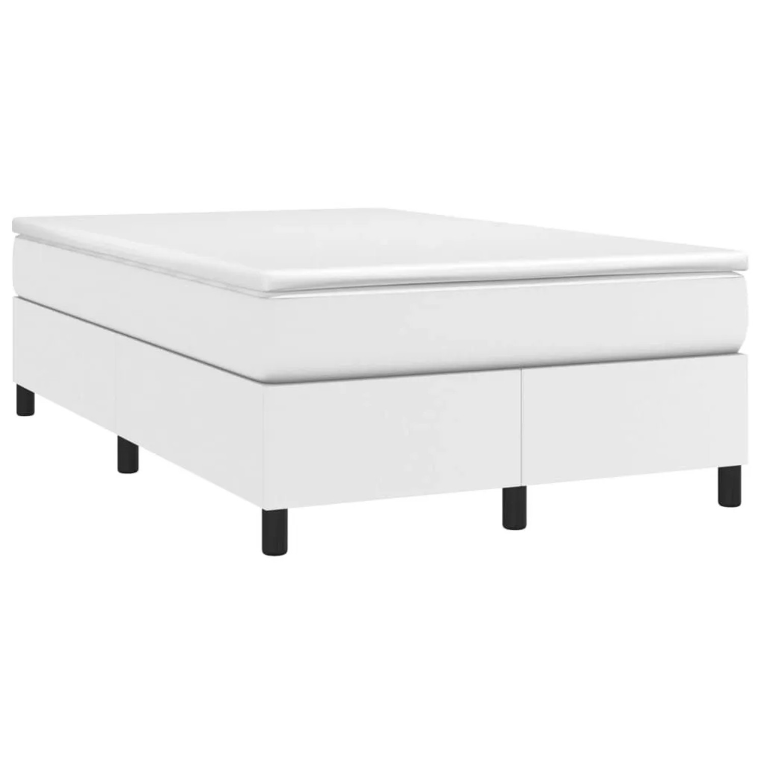 vidaXL Boxspringbett mit Matratze Weiß 120x200 cm Kunstleder 3144597 günstig online kaufen