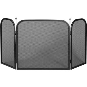 Lienbacher Funkenschutzgitter, 3-teilig, anthrazit beschichtet, für Kamin & Ofen.