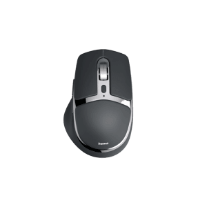 Ergonomische Hama Multi-Device-Maus WM-800, Funk/Bluetooth, Schwarz, für Computer & Multimedia.