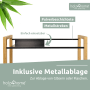 holz4home Getränkekistenregal mit Edelstahlablage, schwarz. Regalböden für Getränkekisten.