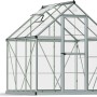 Palram Canopia Gewächshaus, 3,4 m², Silber, mit Fundamentrahmen.
