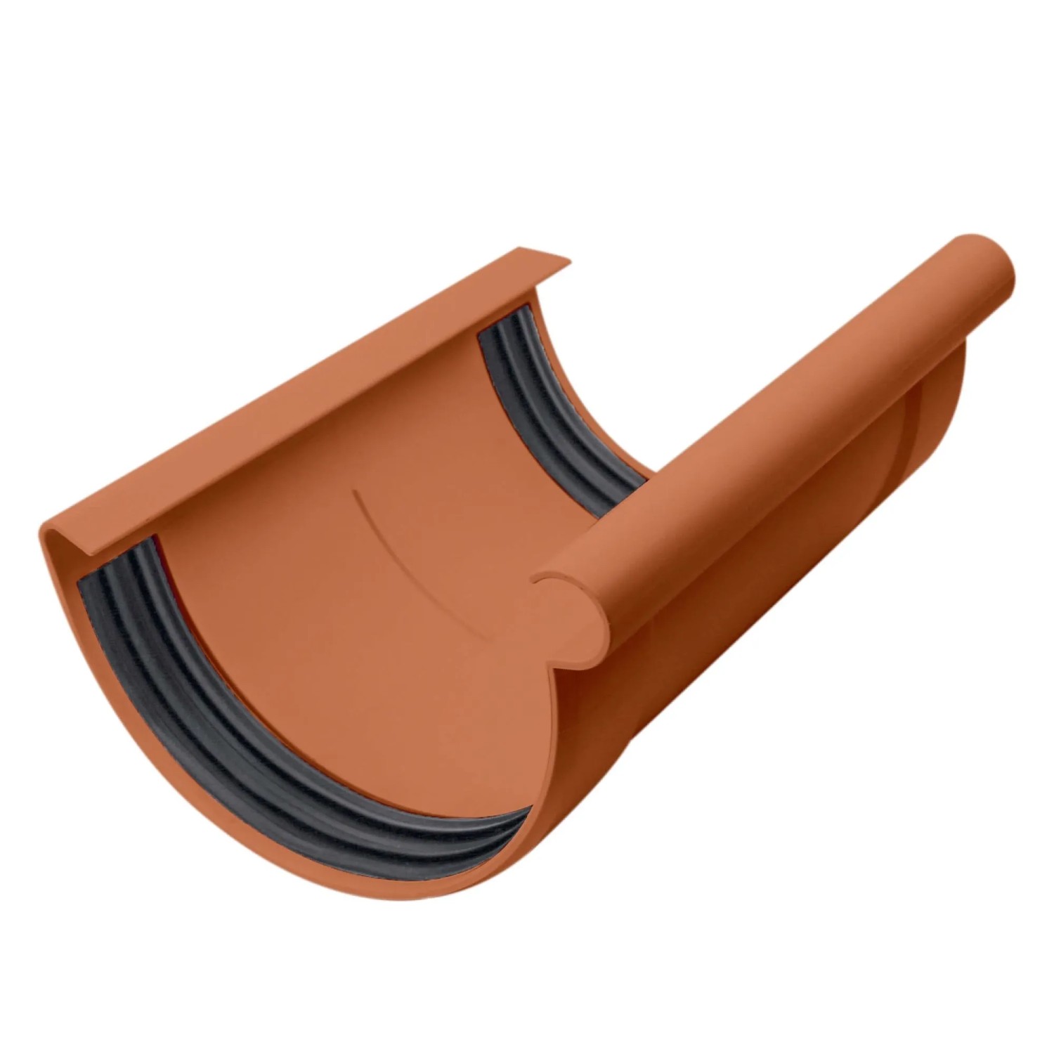 Inefa Rinnenverbinder Halbrund PVC NW 150 Braun Dichtes Verbindungsstück