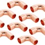 10 Kupfer Lötbögen Ø 15mm, 90-Grad Winkel für Kupferrohr Installationen.