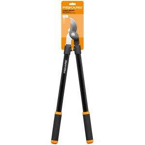 Fiskars Bypass-Astschere L11, Gartenschere mit Antihaftbeschichtung und schwarzen Griffen.