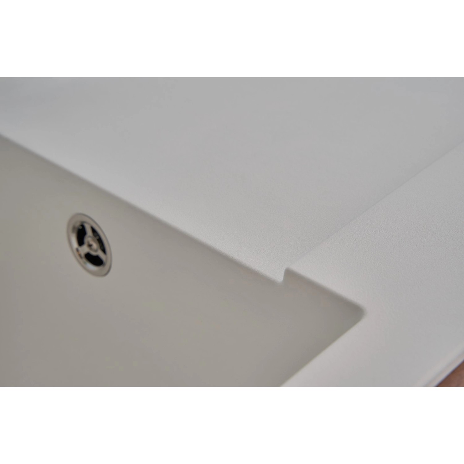 Respekta Einbauspüle Mineralite Denver, 78x44 cm, Weiß, Detailansicht des Spülbeckens.