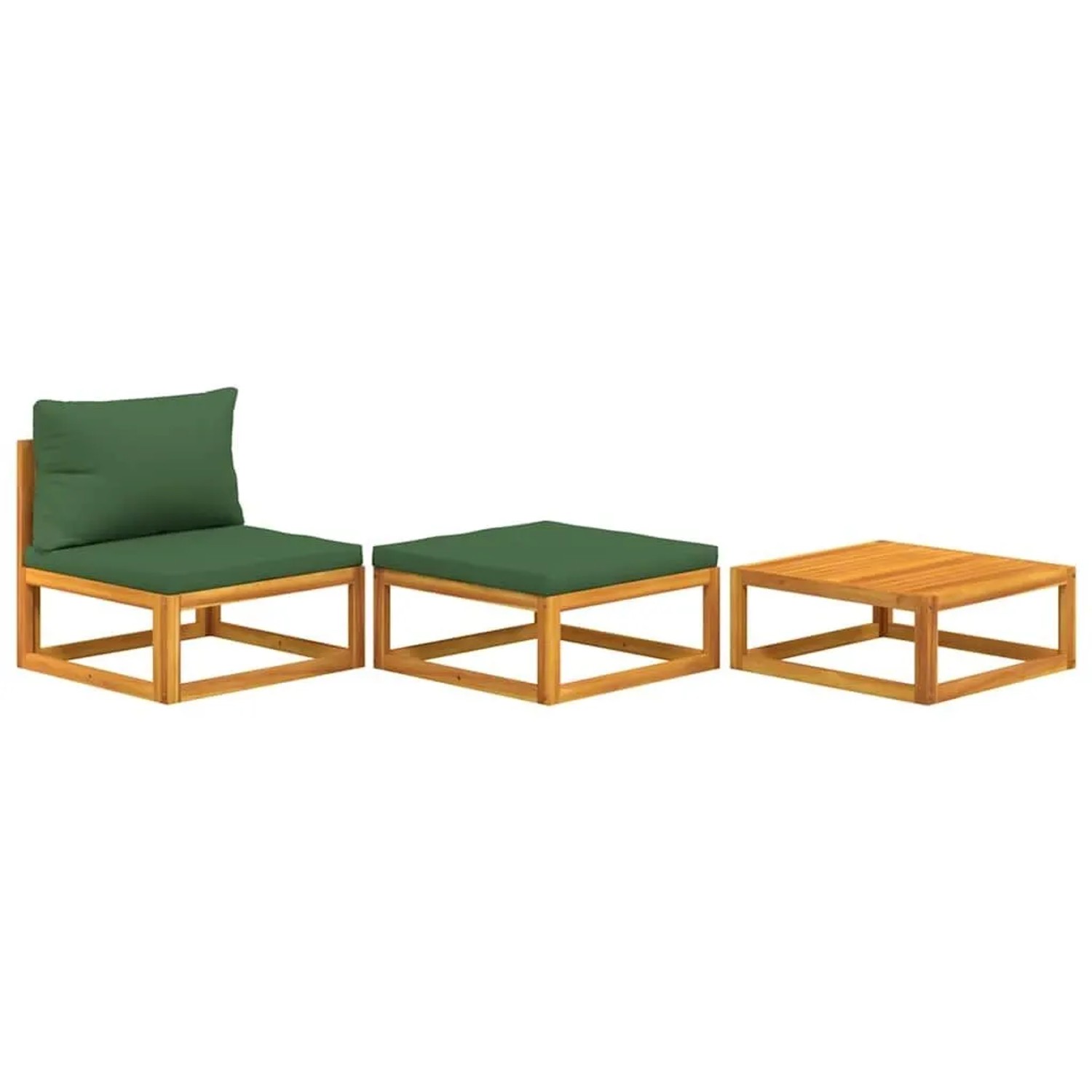 vidaXL 3-Tlg Garten-Lounge-Set mit Kissen Massivholz Akazie 360017