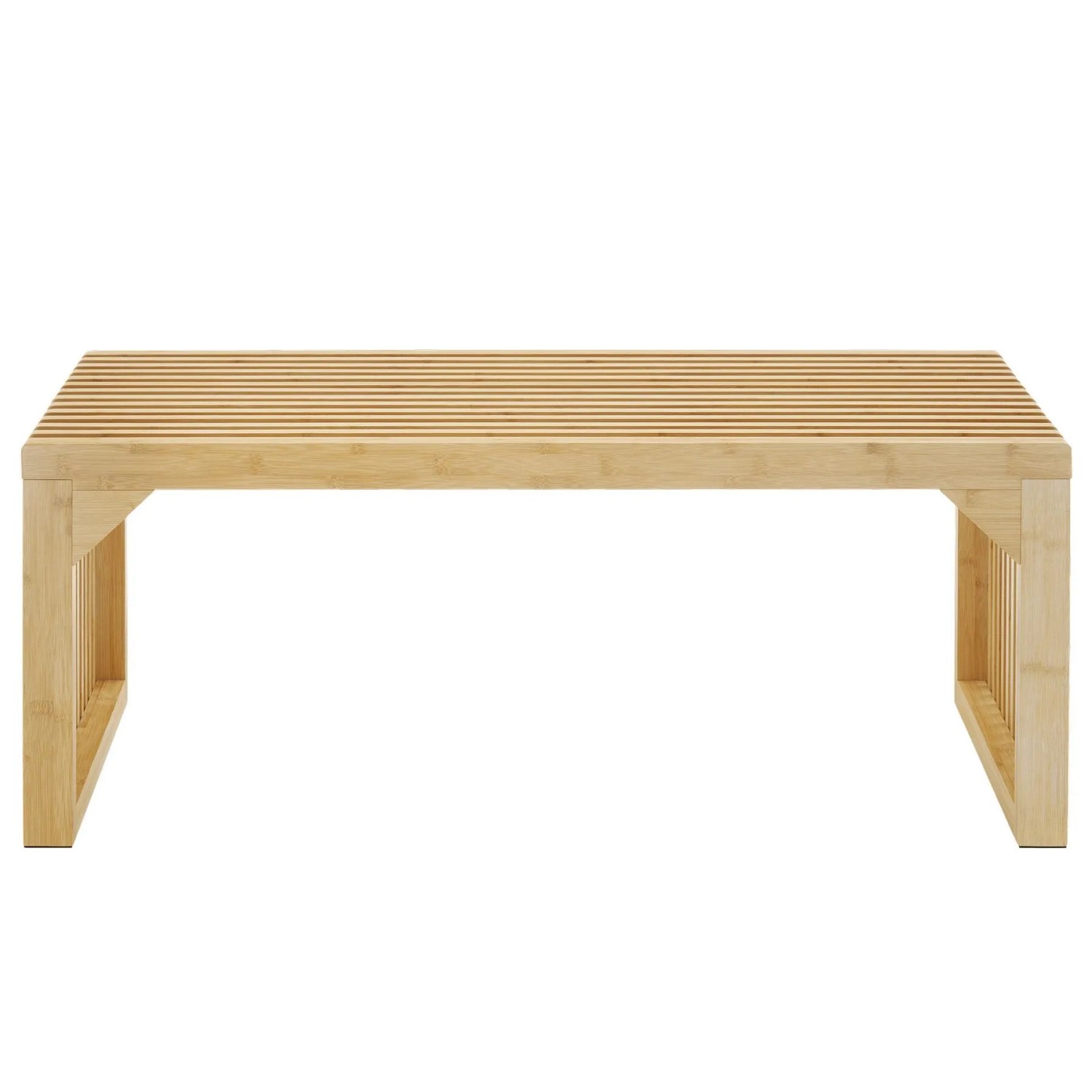Tectake Sitzbank Ribb Lamellenoptik  104 x 35 x 43 cm Lackierter Bambus 104 x 35 x 43 cm 35 x 104 x 43 cm Bambus