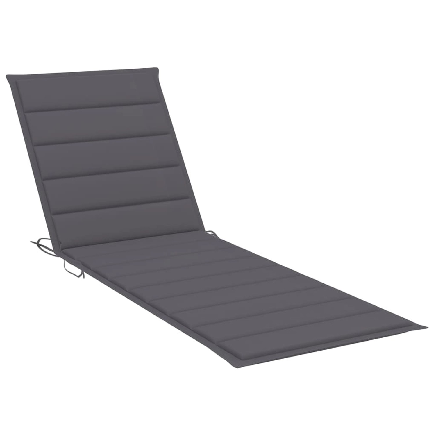 Sonnenliege aus Akazienholz mit anthrazitfarbener Auflage. Ideal zum Entspannen im Garten.