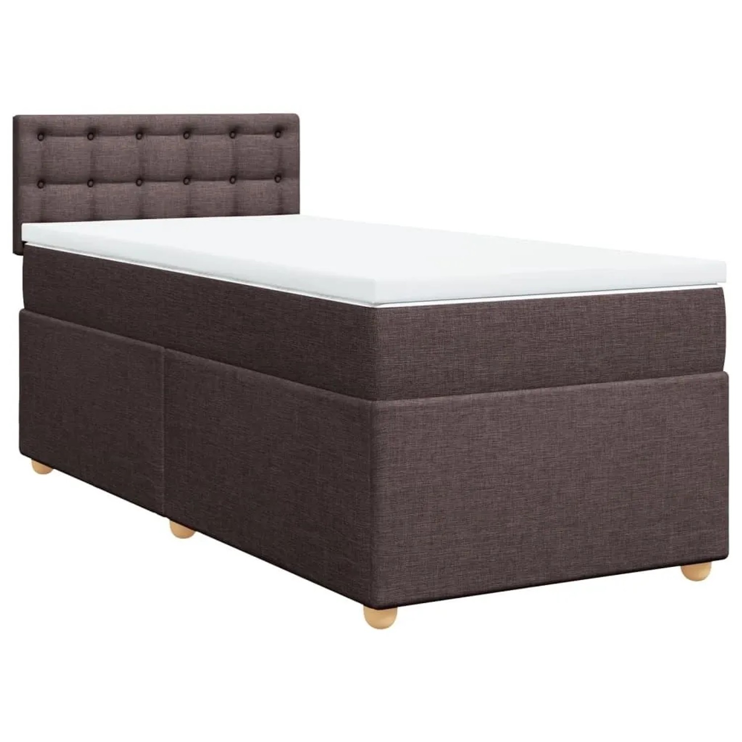 vidaXL Boxspringbett mit Matratze Dunkelbraun 100x200 cm Stoff 3288908 günstig online kaufen
