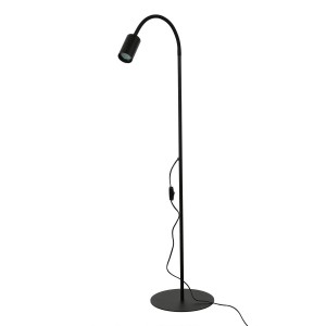 Licht-Erlebnisse Stehlampe Schwarz 153 cm GU10 Metall Schwenkbar Schwanenhals
