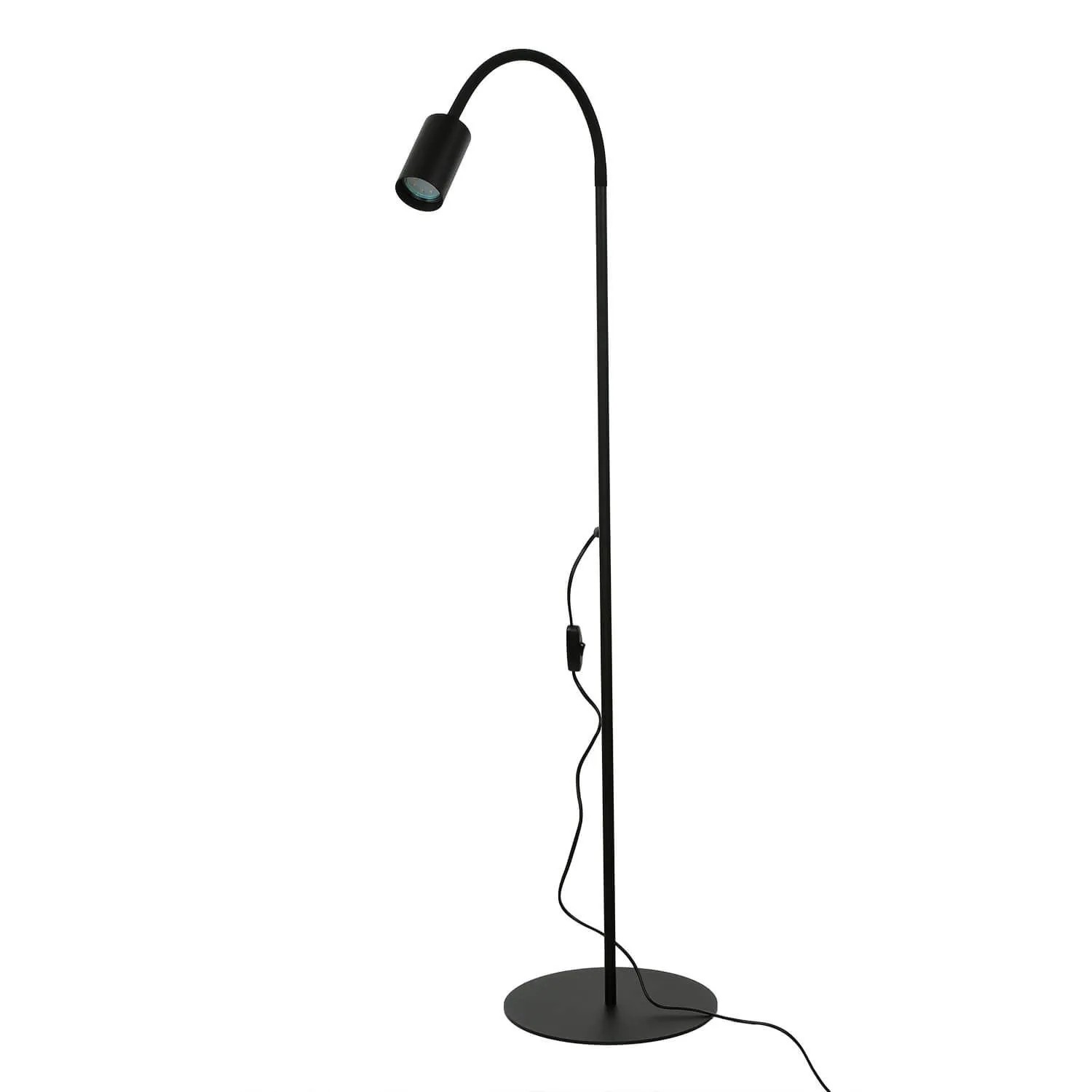 Licht-Erlebnisse Stehlampe Schwarz 153 cm GU10 Metall Schwenkbar Schwanenha günstig online kaufen