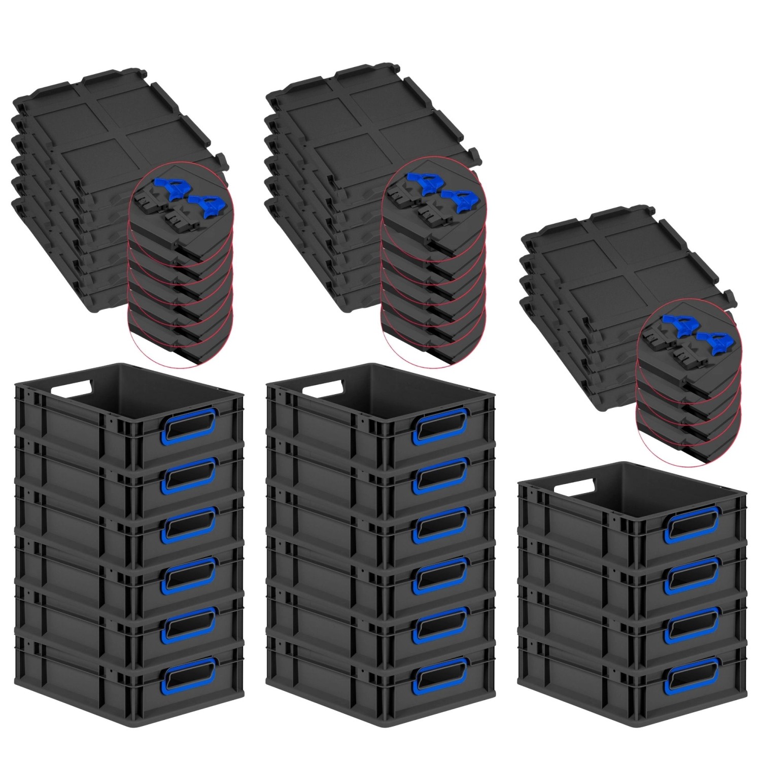 PROREGAL SuperSparSet 16x Eurobox Nextgen Color Mit Scharnierdeckel HxBxT 1 günstig online kaufen