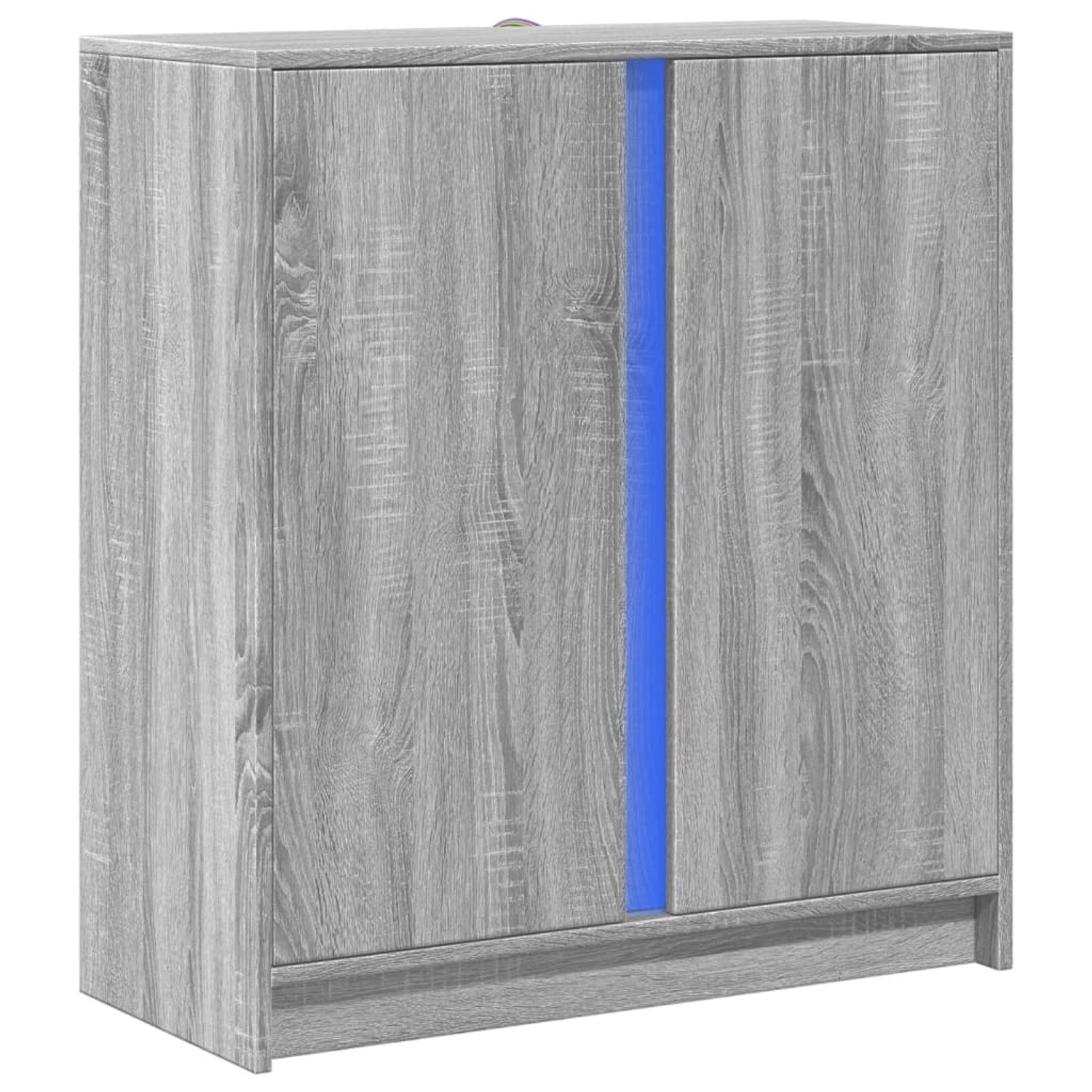 vidaXL LED-Sideboard Grau Sonoma 77x34x85 cm Holzwerkstoff 852136 günstig online kaufen
