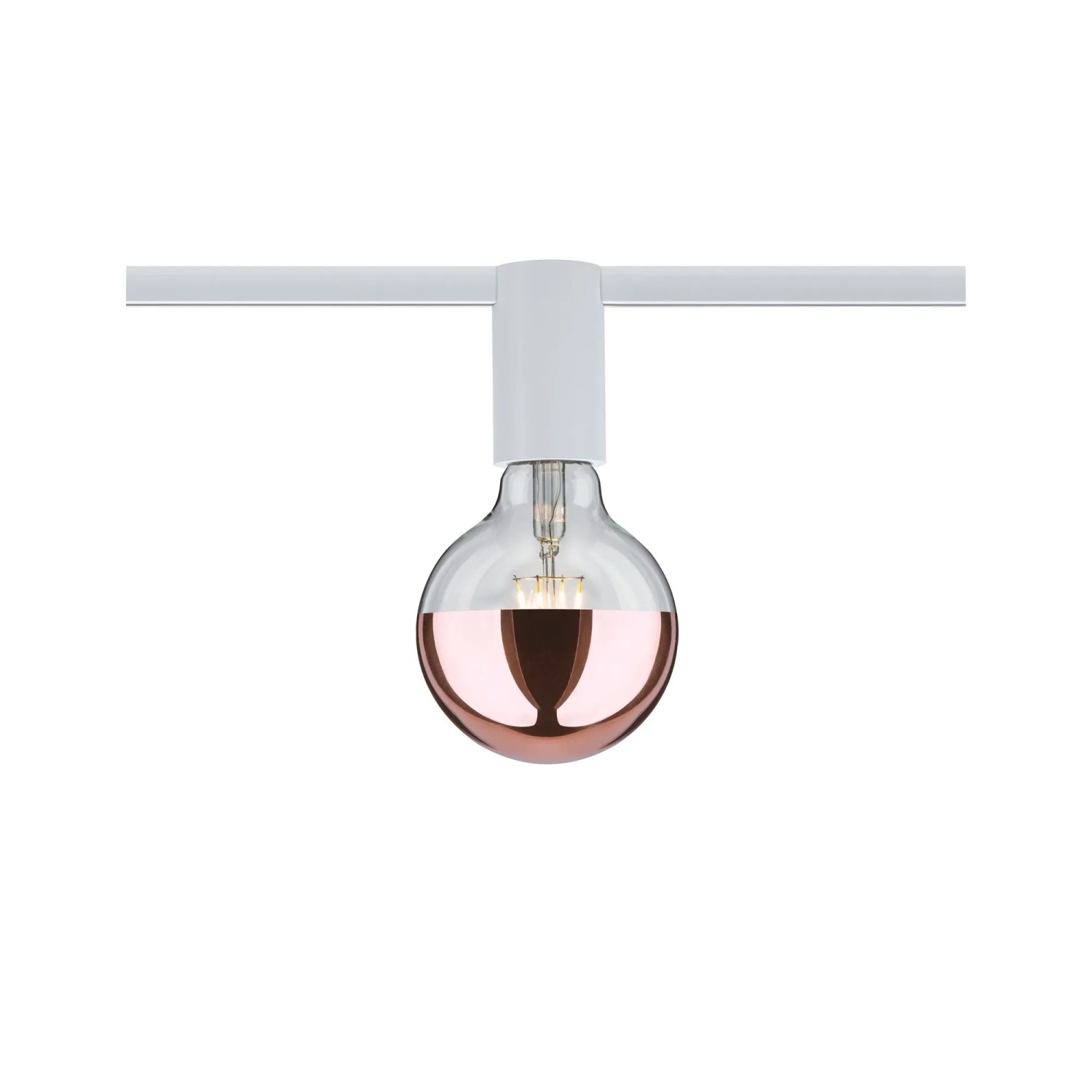 Paulmann URail Spot Ceiling Socket, weiß mit E27 Fassung und dekorativem Leuchtmittel.
